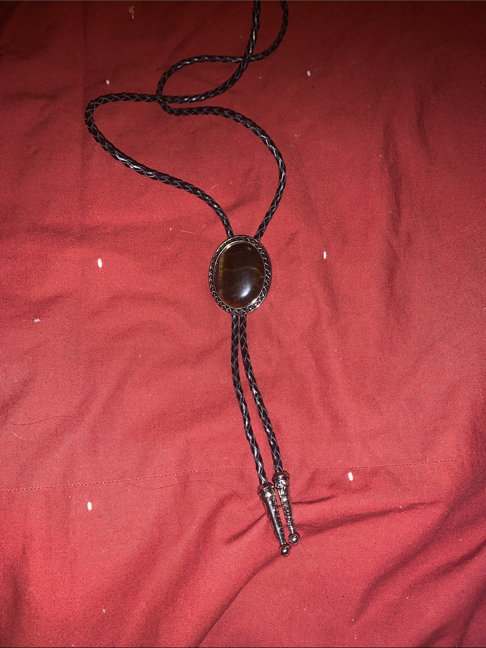 Tigers eye Bolo Tie Necklace